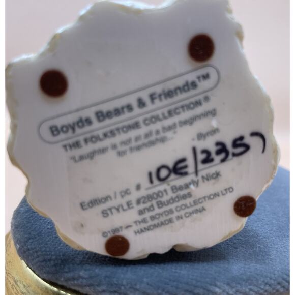 90s Boyds Bears & Friends The Folkstone Collection "Bearly Nick & Buddies" - Picture 13 of 13